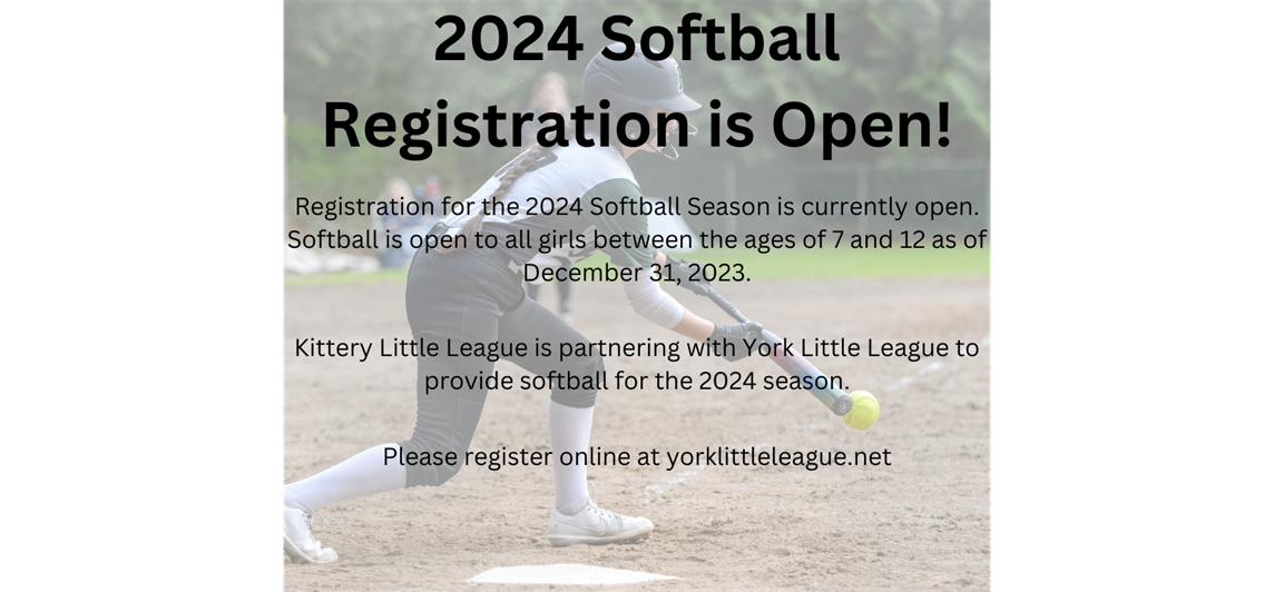 2024 Softball Registration is Open!